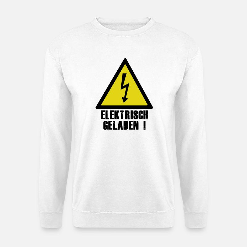 Elektrisch Geladen Warnsymbol - Unisex Pullover - Weiß