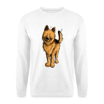 Lustiger Deutscher Schäferhund DSH Hund Comic - Unisex Pullover - Weiß - Vorne