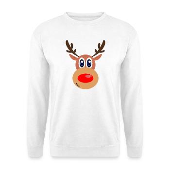 Rudolph Weihnachten Rentier Gesicht - Unisex Pullover - Weiß - Vorne