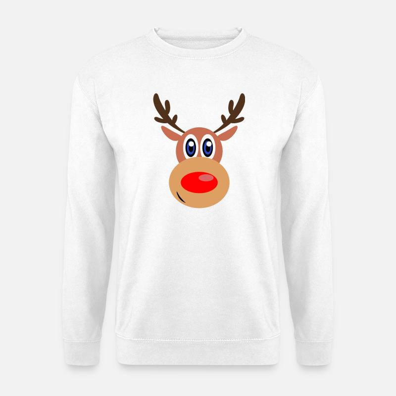 Rudolph Weihnachten Rentier Gesicht - Unisex Pullover - Weiß
