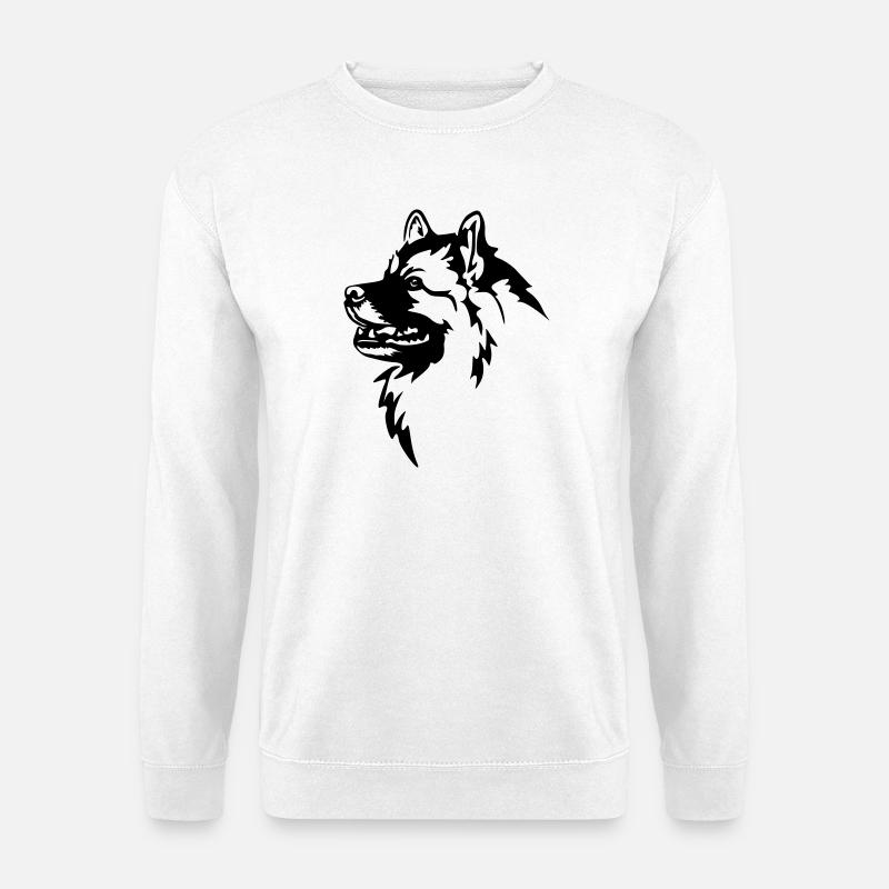 Wolfsspitz Head - Unisex Sweatshirt - white
