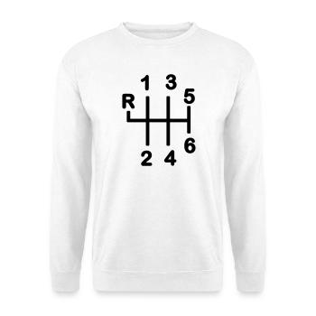 Boîte de vitesses 6 vitesses - Sweat-shirt Unisexe - blanc - Devant