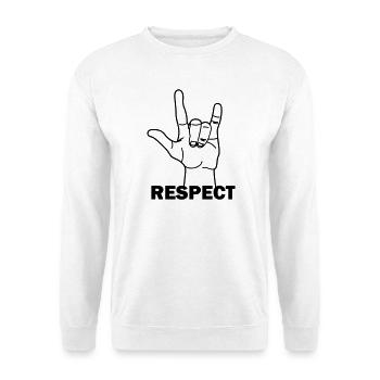Respect des gestes de la main avec le texte RESPECT - Sweat-shirt Unisexe - blanc - Devant