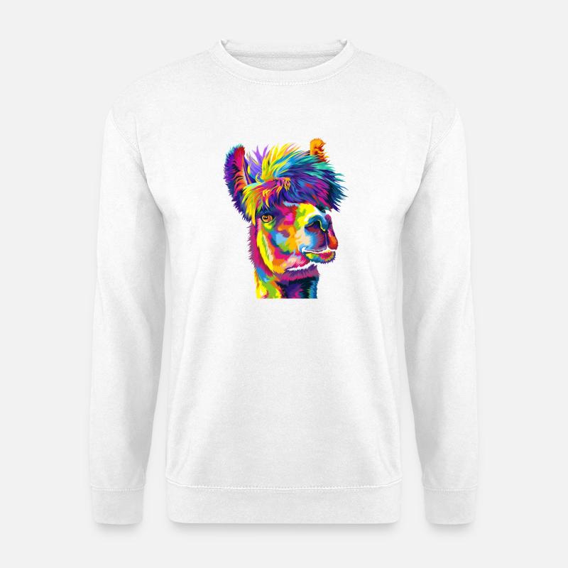 Daring Rainbow Llama - Unisex Sweatshirt - white