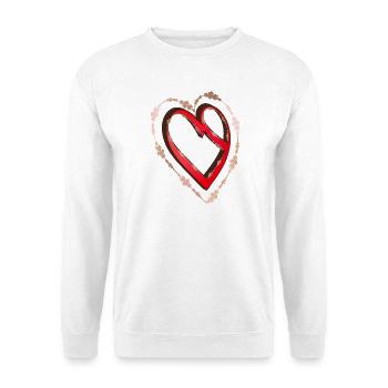 nostalgic red calligraphy heart - Unisex Sweatshirt - white - Front