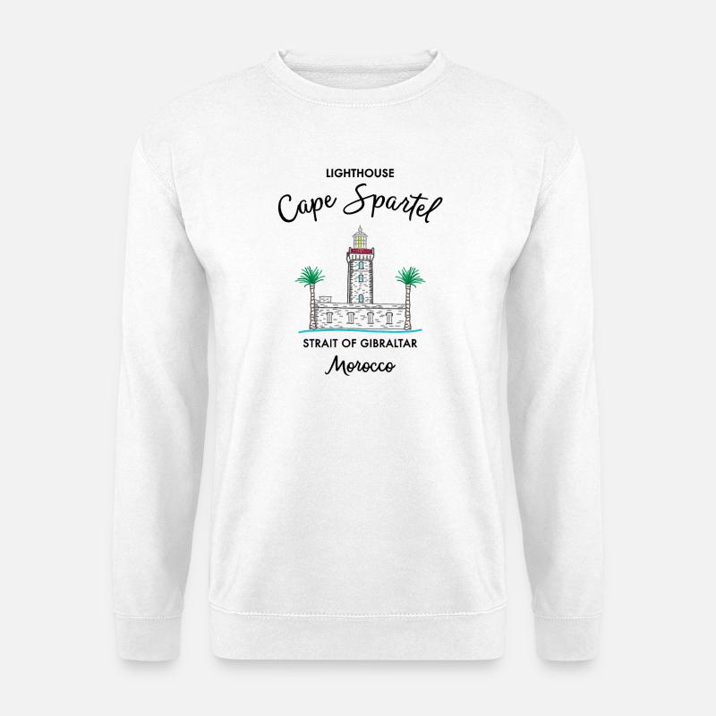 Morocco, Cape Spartel Lighthouse, Gibraltar - Unisex Sweatshirt - white