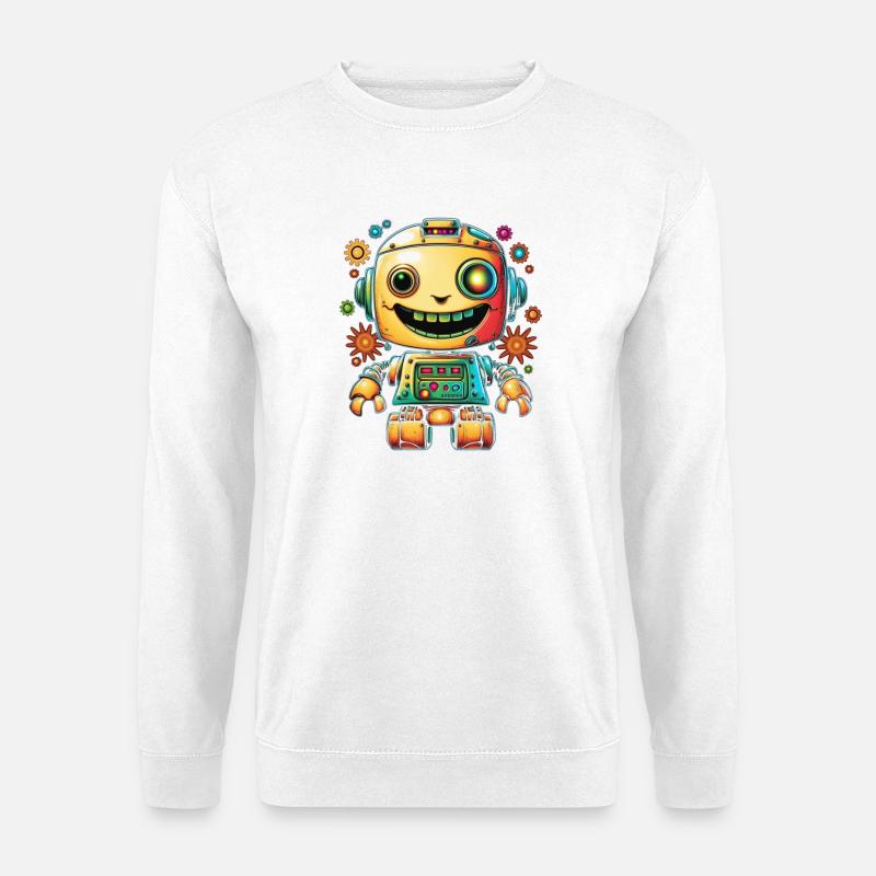 Neon Robot Pop Gear - Unisex Sweatshirt - white