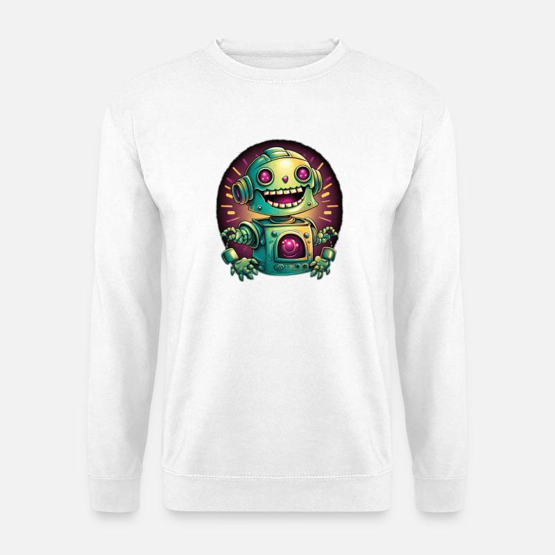 Roboter Radiance Neon - Unisex Pullover - Weiß