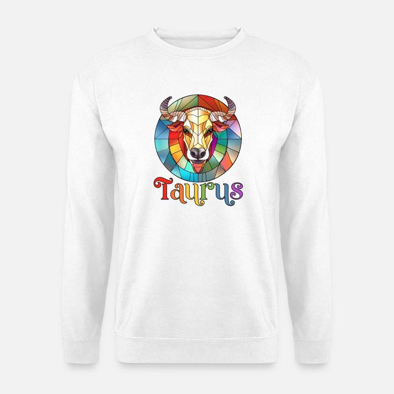 Stier, Sternzeichen, Horoskop - Unisex Pullover - Weiß