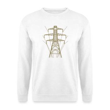 Silhouette de poteau électrique blanc - Sweat-shirt Unisexe - blanc - Devant