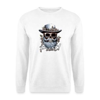 Skull Trachtenshirt Volksfest Totenkopf Tracht - Unisex Pullover - Weiß - Vorne