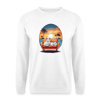 Cats on sofa - Unisex Sweatshirt - white - Front