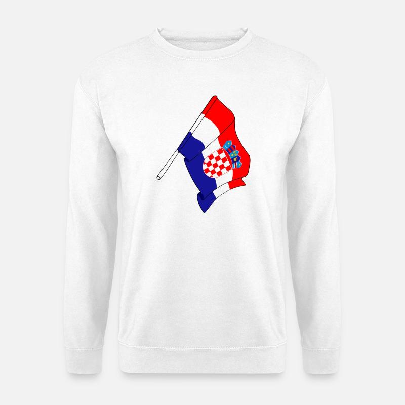 Flagge von Kroatien - Unisex Pullover - Weiß
