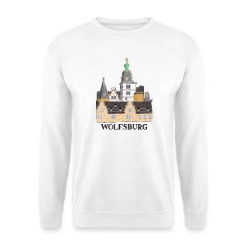 Wolfsburg, Castle, Germany, Hand Drawing - Unisex Sweatshirt - white - Front