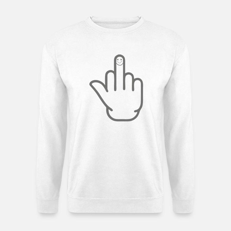 Mittelfinger - Unisex Pullover - Weiß