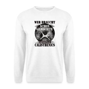 Qui a besoin de poids – la gymnastique - Sweat-shirt Unisexe - blanc - Devant