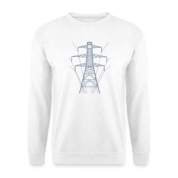 Silhouette de poteau d’alimentation blanc - Sweat-shirt Unisexe - blanc - Devant