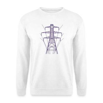 Silhouette de poteau d’alimentation blanc - Sweat-shirt Unisexe - blanc - Devant