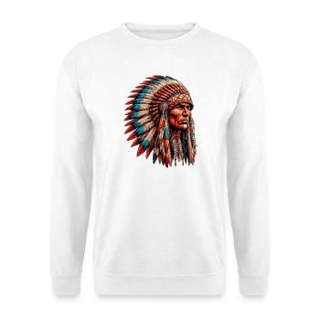 Amérindien Peau rouge d’Amérique - Sweat-shirt Unisexe - blanc - Devant