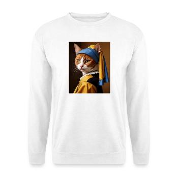 The Cat with the Pearl Earring - Unisex Sweatshirt - white - Front