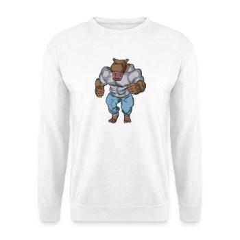 Ein anthropomophisches Nilpferd - Unisex Pullover - Weiß - Vorne