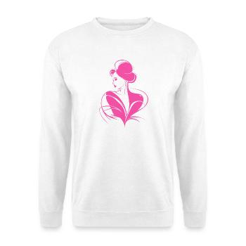 Élégante Silhouette Rose Fashionista Chic Art Chemise - Sweat-shirt Unisexe - blanc - Devant