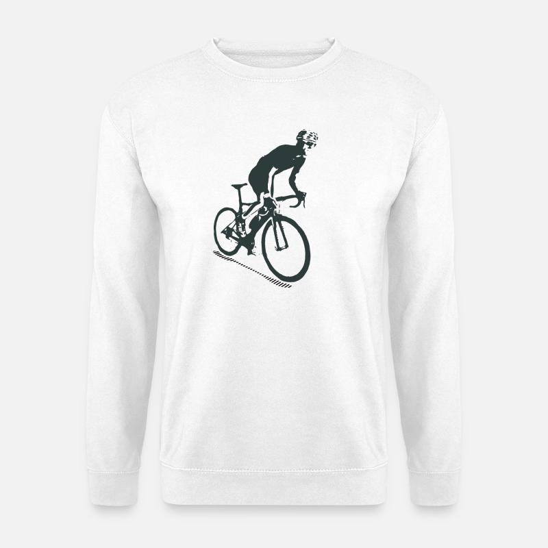 Radfahrer Wiegetritt Rennrad Silhouette Sport - Unisex Pullover - Weiß