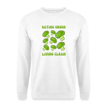 Vegetarian, eating green, living clean - Unisex Sweatshirt - white - Front