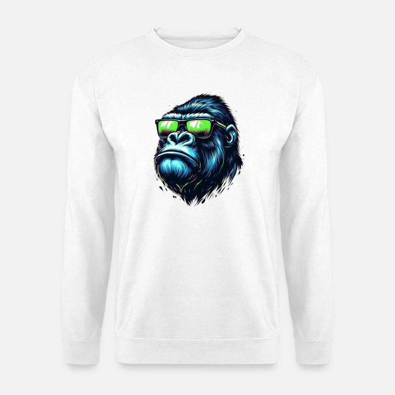 Gorillas with Sunglasses - Unisex Sweatshirt - white