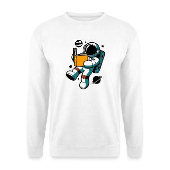 Reading astronaut: Learning in weightlessness - Unisex Sweatshirt - white - Front