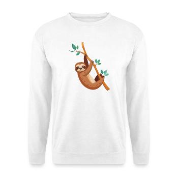 Niedliches Faultier Hängematte Design - Unisex Pullover - Weiß - Vorne
