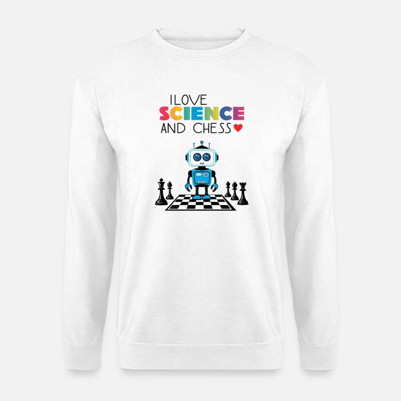 Wissenschaft und Schachspiel - Unisex Pullover - Weiß