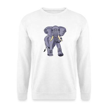 Éléphant - Sweat-shirt Unisexe - blanc - Devant