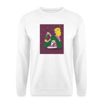 Christmas-Girl with stars - Unisex Sweatshirt - white - Front
