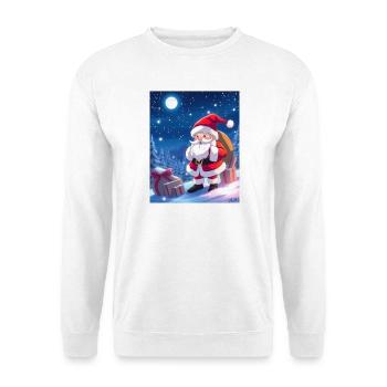 Christmas Man with Gifts Sack - Unisex Sweatshirt - white - Front