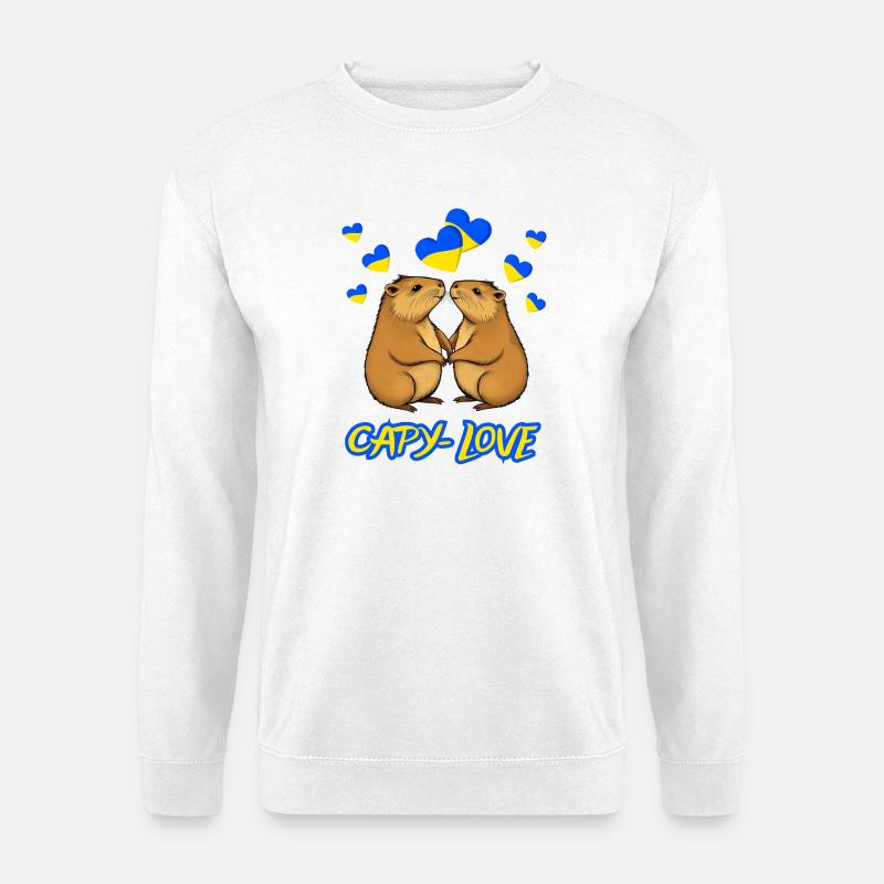 Capy - Love, Capybara - Unisex Pullover - Weiß