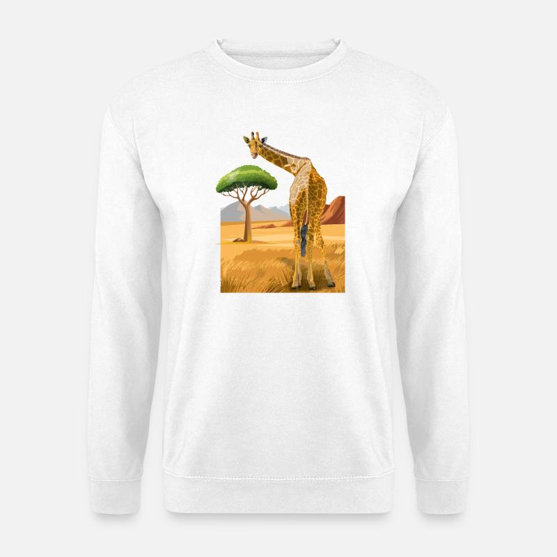 Giraffe schaut freundlich - Unisex Pullover - Weiß