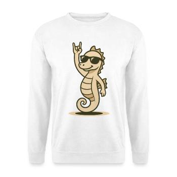 Bébé hippocampe cool avec lunettes de soleil - Sweat-shirt Unisexe - blanc - Devant