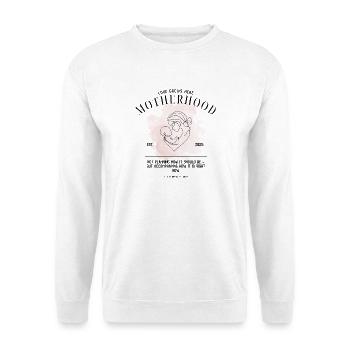 Motherhood EST 2025 – Design de la parentalité douce - Sweat-shirt Unisexe - blanc - Devant