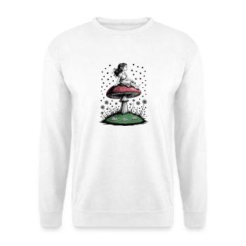 Mädchen Pilz Wald Fee Sterne Zauber - Unisex Pullover - Weiß - Vorne