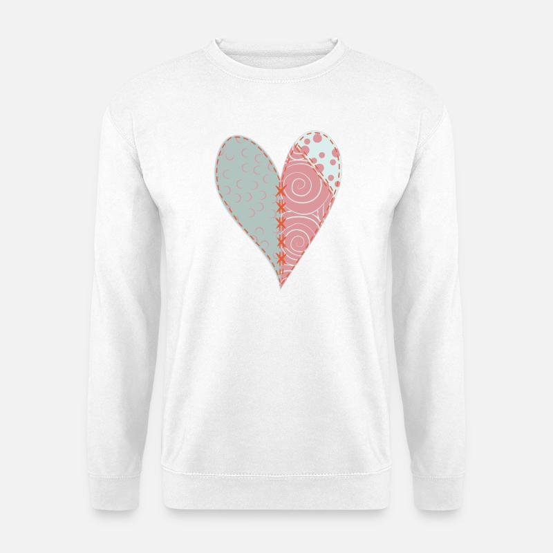 Patchwork Heart No3 - Unisex Sweatshirt - white