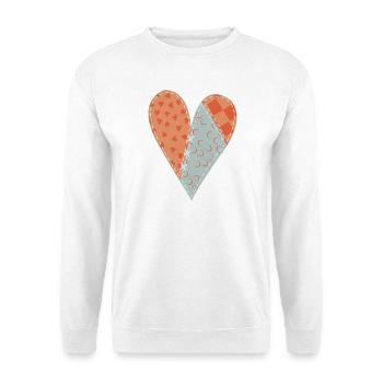 Patchwork Herz Nr. 12 - Unisex Pullover - Weiß - Vorne