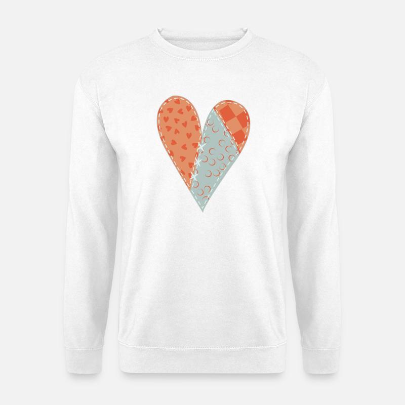 Patchwork Herz Nr. 12 - Unisex Pullover - Weiß