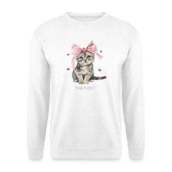 Just a Girl Coquette Shirt | Girly Top in Pink - Unisex Pullover - Weiß - Vorne