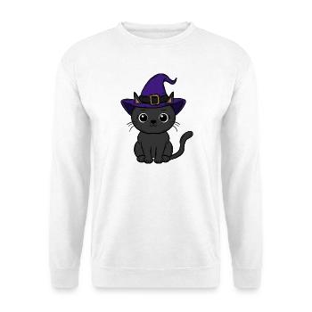 Chat Halloween - Sweat-shirt Unisexe - blanc - Devant