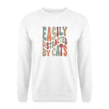 Easily Disctracted By Katzen - Unisex Sweatshirt - white - Front