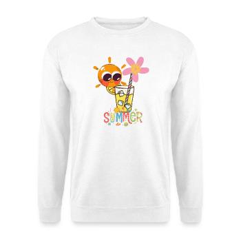 Sommerstimmung – schöne Sonne und Getränk. - Unisex Pullover - Weiß - Vorne - Alina (178cm) & Michal (187cm)