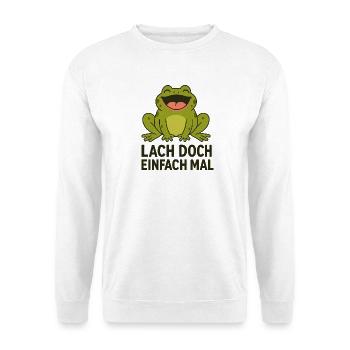 Lachender Frosch lustiger Spruch Tiere Design  - Unisex Pullover - Weiß - Vorne