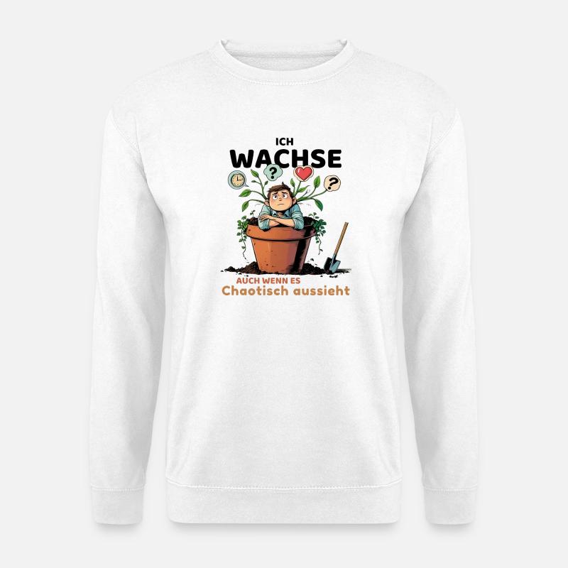 Thoughtful plant with thought bubbles - Unisex Sweatshirt - white