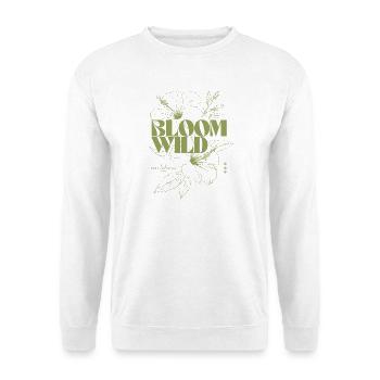 Bloom Wild Botanische Illustration - Unisex Pullover - Weiß - Vorne
